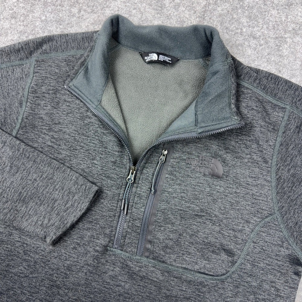 The North Face Pullover Mens Medium Heather Gray Canyonlands Zip Fleece Jacket